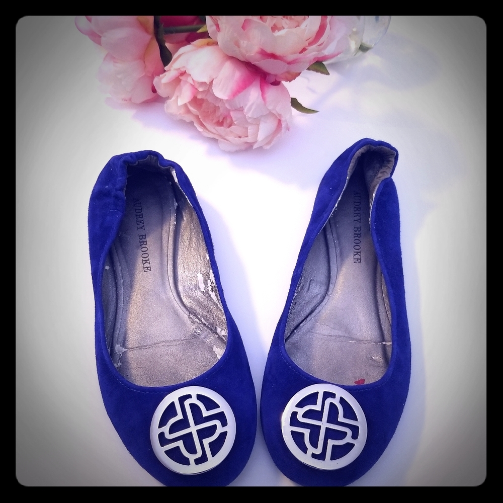 Audrey Brooke Colbat Blue Suade/ Paris Flats